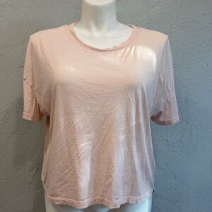 Hurley Women’s XL Light Pink Cotton T-Shirt Casual Surf Tee